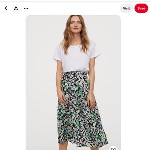 H&M Floral MIDI Skirt